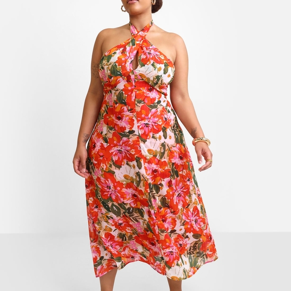 Rebdolls Dresses & Skirts - Floral Halter Neck Dress